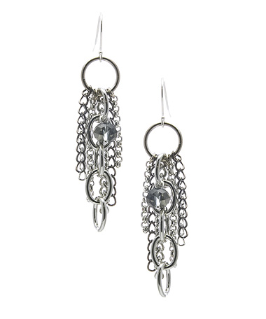 Janna Conner Rhodium Short Gabor Earrings