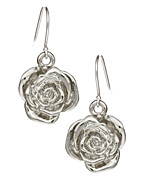 Janna Conner Designs Silver Rose Drop Earrings