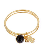 Janna Conner Designs Gold Plate Onyx Colley Bangle Set