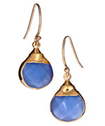 Janna Conner Designs Gold Mini Pear Sarotte Cobalt Quartz Earrings