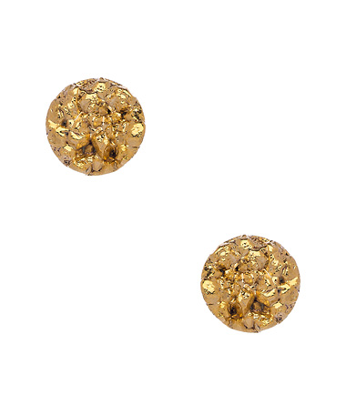 Janna Conner Gold Druzy Stud