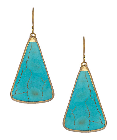 Janna Conner Turquoise Large Triangle Earrings