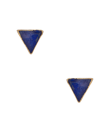 Janna Conner Small Lapis Triangle Earrings