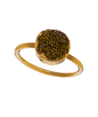 Janna Conner Gold Rue Bronze Druzy Ring