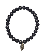 Jemma Sands Onyx and Diamond Feather Bracelet