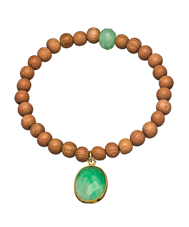 Jemma Sands Chrysoprase Jade and Rosewood Beaded Bracelet