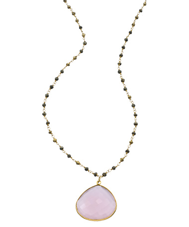 Jemma Sands Pink Quartz Pendant Necklace