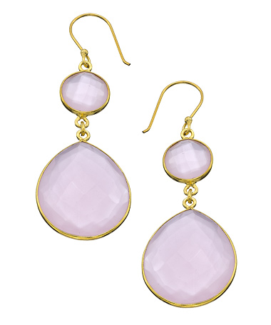 Jemma Sands Pink Quartz Double Drop Earrings