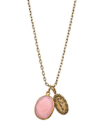 Jenny Present Rose Quartz 'Believe' Charm Necklace