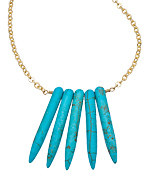 SKINNY by Jessica Elliot Gold and Turquoise Spikes Necklace
