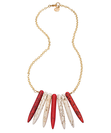SKINNY by Jessica Elliot Coral White Howlite Spike Necklace