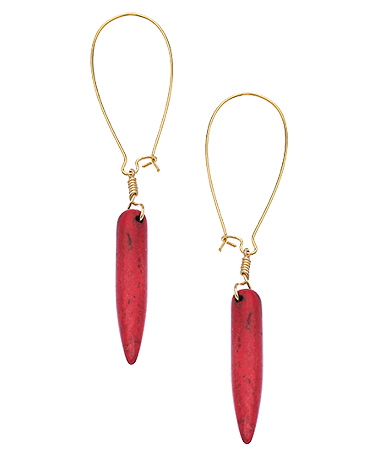 SKINNY by Jessica Elliot Coral Howlite Spike Earrings