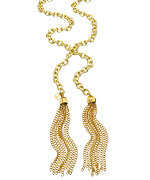 SKINNY by Jessica Elliot Gold Tassel Lariat Necklace