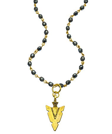 SKINNY by Jessica Elliot Hematite Arrowhead Necklace