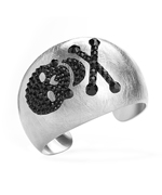 Jimmy Crystal Black Skull & Crossbones Bangle