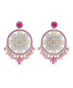 Jimmy Crystal Rose Filigree Earrings