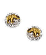 John Wind Maximal Art Crystal Good Luck Elephant Earrings