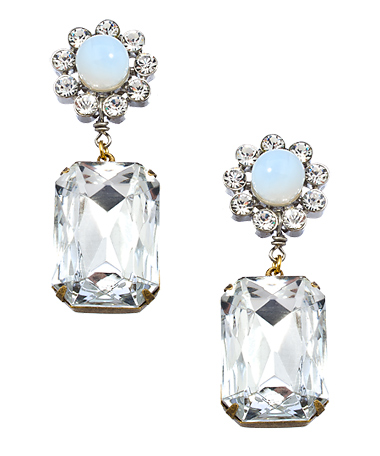 John Wind Maximal Art Crystal And Opal Heirloom Earrings
