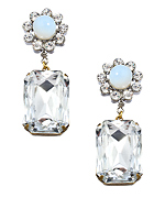 John Wind Maximal Art Crystal And Opal Heirloom Earrings