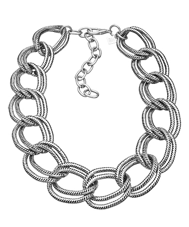 John Wind Maximal Art Large Silver Chain Link Necklace