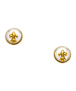 John Wind Maximal Art Fleur de Lis Pearl Earrings