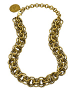 John Wind Maximal Art Gold Triple Link Signature Chain Necklace