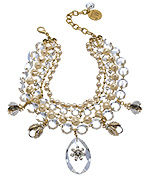 John Wind Maximal Art Gold and Crystal Deco Beetle Collector's Necklace