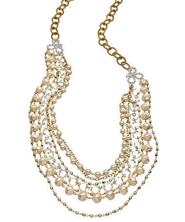 John Wind Maximal Art Gold Pearl and Crystal Extravaganza Necklace