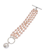 John Wind Blush Pearl Multi-Strand Bracelet