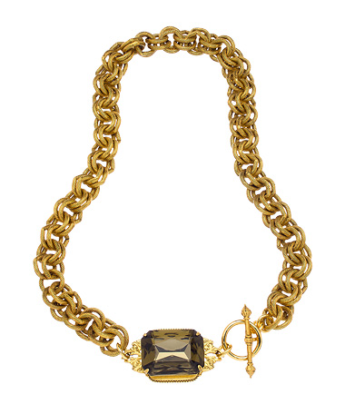 John Wind Black Diamond Glass Gem Necklace