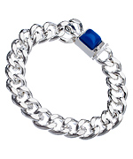 Jules Smith Silver and Blue Hard Rock Life Chain Bracelet