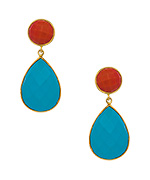 Julie Aylward Oahu Coral and Turquoise Earrings