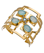Julie Vos Calypso Gold and Chalcedony Bracelet