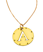 Julie Vos Gold Monogram Pendant Necklace