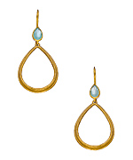 Julie Vos Gold and Chalcedony Elena Teardrop Earrings