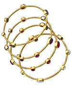 Julie Vos Gold and Gemstone Isabella Bangle Bracelet