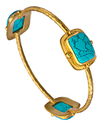 Julie Vos Gold and Turquoise Canova Bangle Bracelet