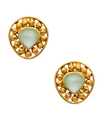 Julie Vos Aqua Chalcedony Mosaic Stud Earrings