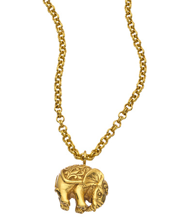 Julie Vos Gold Elephant Pendant Necklace