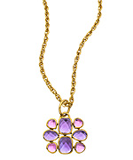 Julie Vos Esme Gold Amethyst and Tourmaline Pendant Necklace