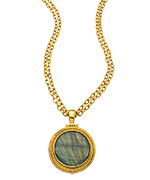Julie Vos Gold and Labradorite Elephant Pendant Necklace