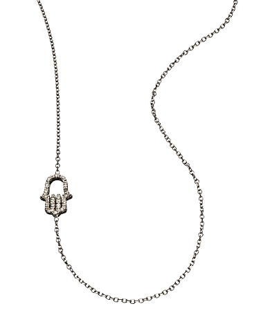 KC Designs Side-set Diamond Hamsa Necklace