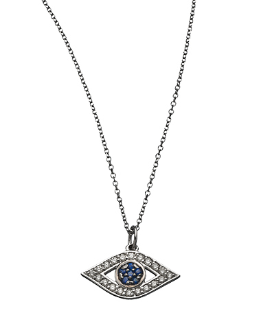 KC Designs Sapphire and Diamond Evil Eye Necklace