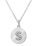 KC Designs Diamond and White Gold Lowercase Initial Disc Pendant Necklace