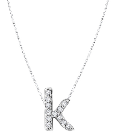 KC Designs Diamond Lowercase Initial Pendant Necklace