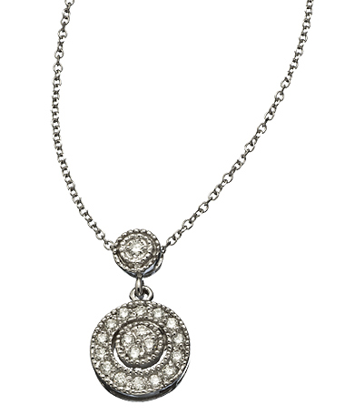 KC Designs White Gold and Diamond Circle Pendant Necklace