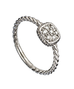 KC Designs White Gold and Diamond Square Cluster Ring