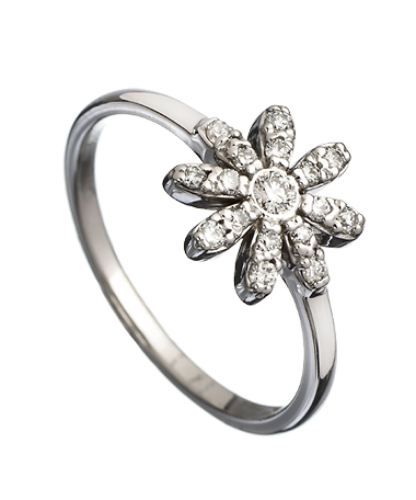 KC Designs White Gold and Diamond Daisy Ring