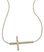 KC Designs Gold and Sideways Cross Pendant Necklace