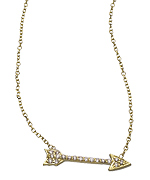 KC Designs Gold and Diamond Arrow Pendant Necklace